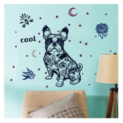 Sticker decorativ, Cool Dog, Old school, 77 cm, 726STK