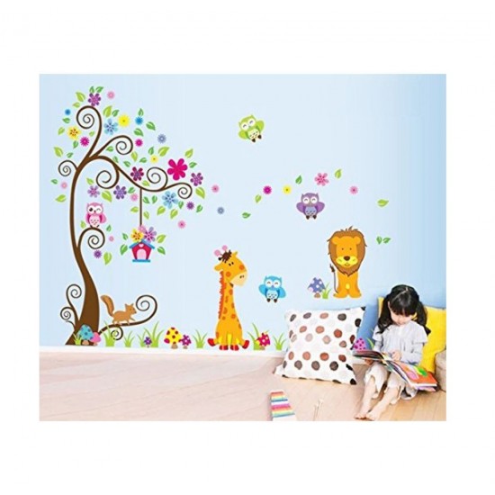 Sticker decorativ, Copacul cu animale, 180 cm, 754STK