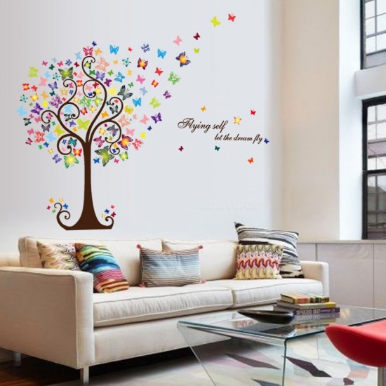 Sticker decorativ, Copacul cu fluturi, 130 cm, 799STK