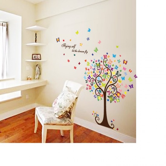 Sticker decorativ, Copacul cu fluturi, 130 cm, 799STK