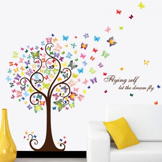 Sticker decorativ, Copacul cu fluturi, 130 cm, 799STK