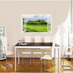 Sticker decorativ, Fereastra 3D, Casa, 85 cm, 626STK
