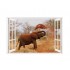 Sticker decorativ, Fereastra 3D, Elefant, 85 cm, 614STK