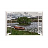 Sticker decorativ, Fereastra 3D, Lac, 85 cm, 606STK Sticker decorativ, Fereastra 3D, Lac, 85 cm, 606STK