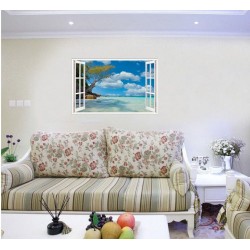 Sticker decorativ, Fereastra 3D, Mare, 85 cm, 677STK