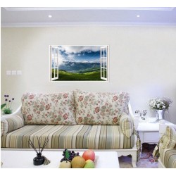 Sticker decorativ, Fereastra 3D, Munte, 85 cm, 679STK