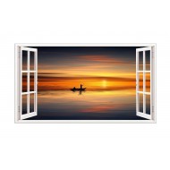 Sticker decorativ, Fereastra 3D, Ocean, 85 cm, 549STK-1