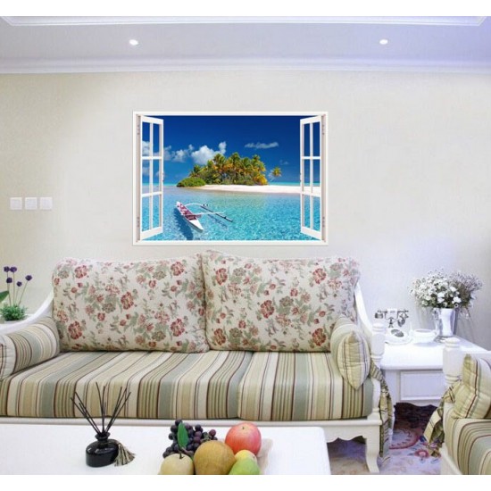 Sticker decorativ, Fereastra 3D, Ocean, 85 cm, 561STK