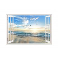 Sticker decorativ, Fereastra 3D, Ocean, 85 cm, 584STK