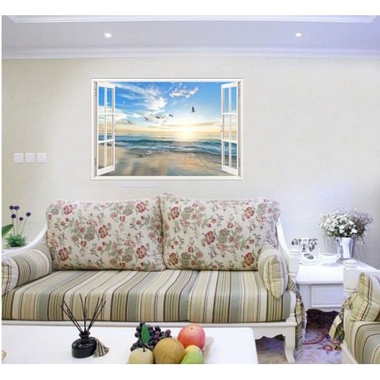 Sticker decorativ, Fereastra 3D, Ocean, 85 cm, 584STK Sticker decorativ, Fereastra 3D, Ocean, 85 cm, 584STK