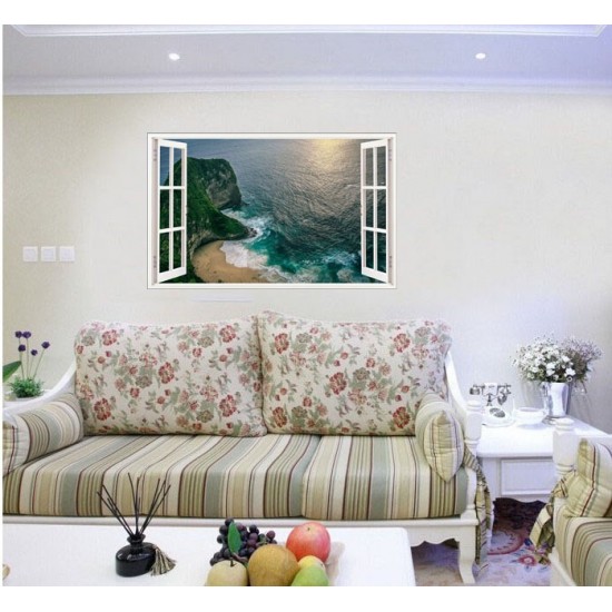 Sticker decorativ, Fereastra 3D, Ocean, 85 cm, 590STK Sticker decorativ, Fereastra 3D, Ocean, 85 cm, 590STK