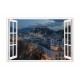 Sticker decorativ, Fereastra 3D, Oras, 85 cm, 546STK