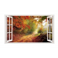 Sticker decorativ, Fereastra 3D, Padure, 85 cm, 540STK
