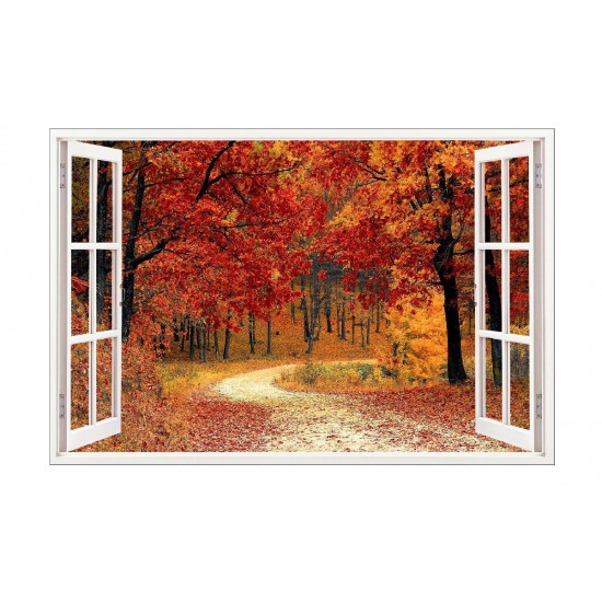 Sticker decorativ, Fereastra 3D, Padure, 85 cm, 542STK-4 Sticker decorativ, Fereastra 3D, Padure, 85 cm, 542STK-4