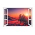 Sticker decorativ, Fereastra 3D, Peisaj de munte, Apus, 85 cm, 582STK