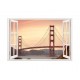 Sticker decorativ, Fereastra 3D, Podul Golden Gate, 85 cm, 641STK
