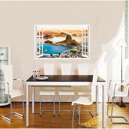 Sticker decorativ, Fereastra 3D, Rio de Janeiro, 85 cm, 569STK