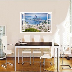 Sticker decorativ, Fereastra 3D, Rio de Janeiro, 85 cm, 583STK