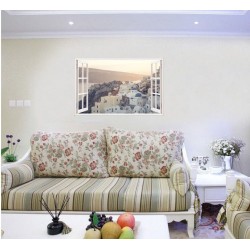 Sticker decorativ, Fereastra 3D, Santorini, 85 cm, 672STK Sticker decorativ, Fereastra 3D, Santorini, 85 cm, 672STK