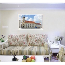Sticker decorativ, Fereastra 3D, Sibiu, 85 cm, 631STK
