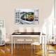 Sticker decorativ, Fereastra 3D, Tren, 85 cm, 523STK