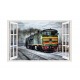 Sticker decorativ, Fereastra 3D, Tren, 85 cm, 523STK