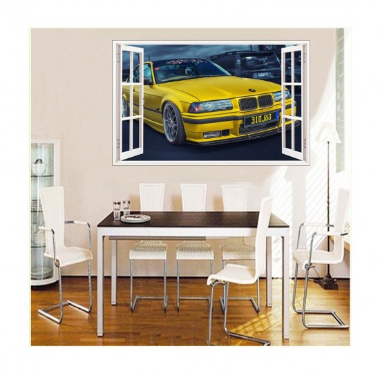 Sticker decorativ, Ferestra 3D, Masina, 80 cm, 1010STK