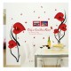 Sticker decorativ, Flori Anthurium rosii, 147 cm, 742STK