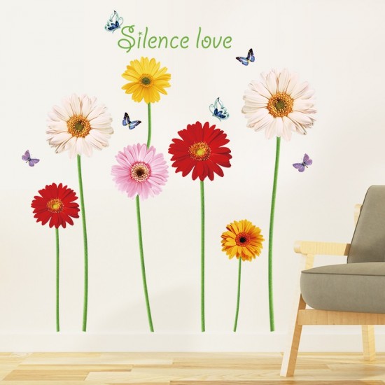 Sticker decorativ, Flori Gerbera, 125 cm, 803STK