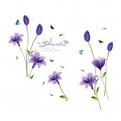 Sticker decorativ, Flori albastre, 160 cm, 744STK