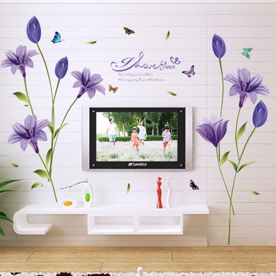 Sticker decorativ, Flori albastre, 160 cm, 744STK