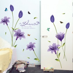 Sticker decorativ, Flori albastre, 160 cm, 744STK