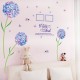 Sticker decorativ, Flori albastre cu 2 rame foto, 145 cm, 795STK
