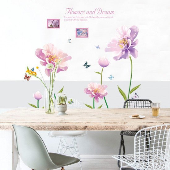 Sticker decorativ, Flori mov, 127 cm, 790STK