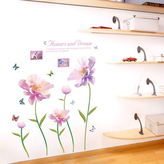 Sticker decorativ, Flori mov, 127 cm, 790STK