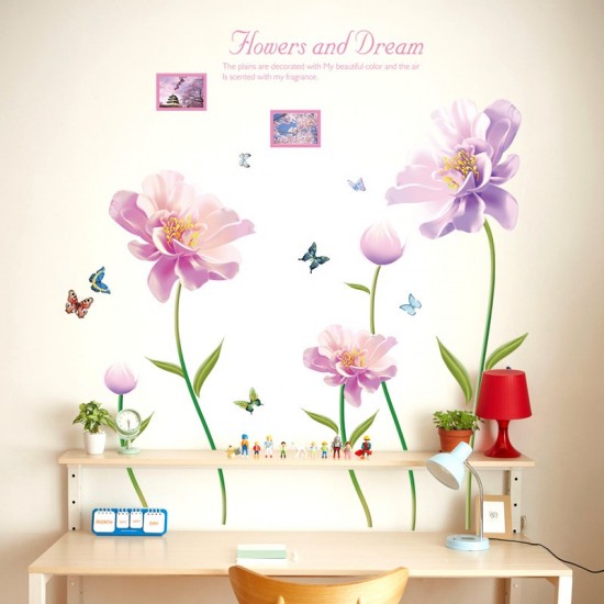 Sticker decorativ, Flori mov, 127 cm, 790STK