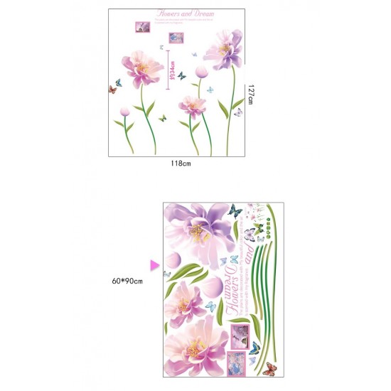 Sticker decorativ, Flori mov, 127 cm, 790STK