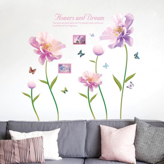 Sticker decorativ, Flori mov, 127 cm, 790STK