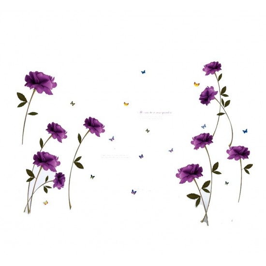 Sticker decorativ, Flori mov, 140 cm, 797STK