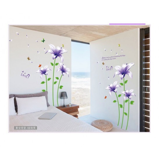 Sticker decorativ, Flori mov, 170 cm, 739STK Sticker decorativ, Flori mov, 170 cm, 739STK