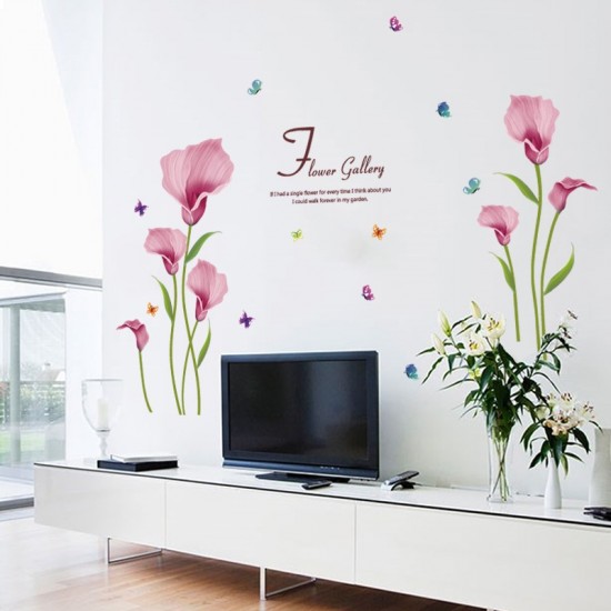 Sticker decorativ, Flori roz, 155 cm, 746STK