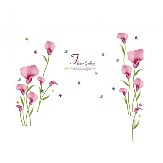 Sticker decorativ, Flori roz, 155 cm, 746STK