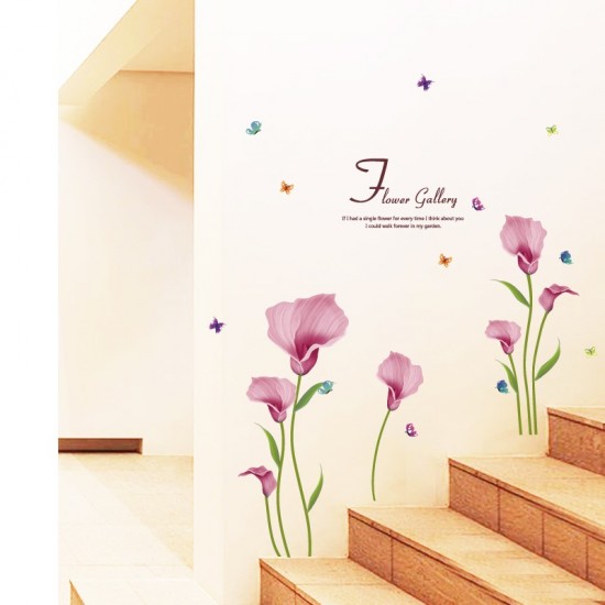 Sticker decorativ, Flori roz, 155 cm, 746STK