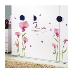 Sticker decorativ, Flori roz, 155 cm, 746STK