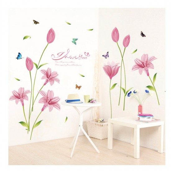 Sticker decorativ, Flori roz, 160 cm, 743STK Sticker decorativ, Flori roz, 160 cm, 743STK