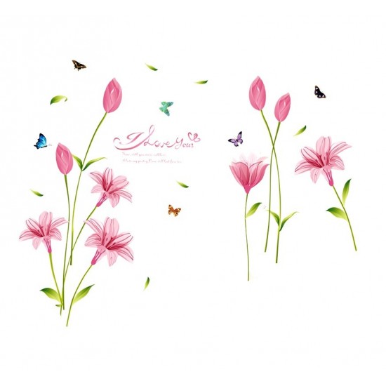 Sticker decorativ, Flori roz, 160 cm, 743STK Sticker decorativ, Flori roz, 160 cm, 743STK