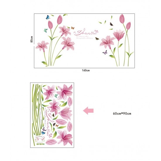 Sticker decorativ, Flori roz, 160 cm, 743STK Sticker decorativ, Flori roz, 160 cm, 743STK