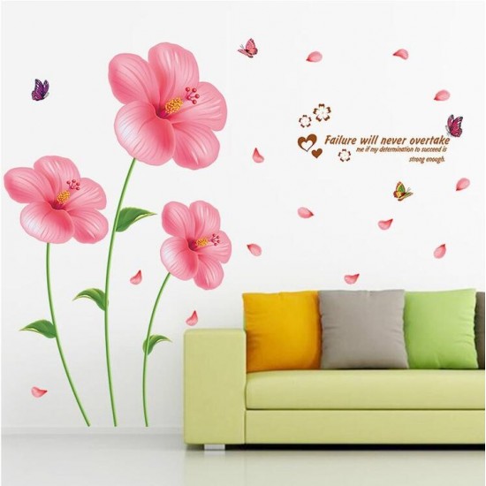Sticker decorativ, Flori roz, 200 cm, 779STK
