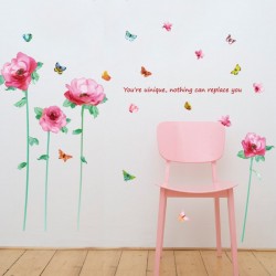 Sticker decorativ, Flori roz, 202 cm, 805STK