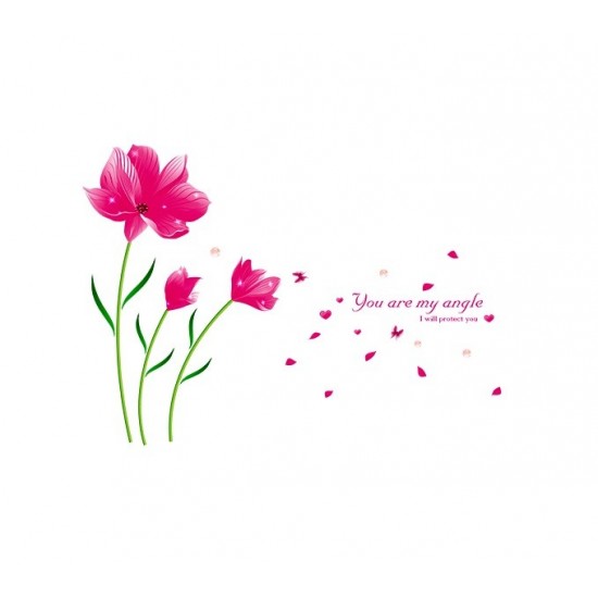 Sticker decorativ, Flori roz, 205 cm, 796STK Sticker decorativ, Flori roz, 205 cm, 796STK